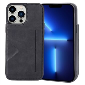 HANMAN Mika Series For iPhone 13 Pro Max 6.7 inch Magnetic Card Slots Anti-scratch Phone Case PU Leather Coated TPU Back Cover
