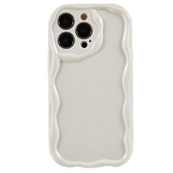 For iPhone 13 Pro Max 6.7 inch Protective Cover Wave Design Soft TPU Anti-scratch Phone Case - White