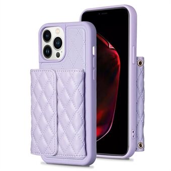 BF23-Style For iPhone 13 Pro Max Card Holder Leather+TPU Case Kickstand Phone Cover