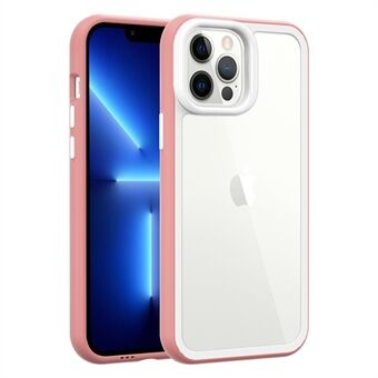 For iPhone 13 Pro Max Shockproof Clear Phone Case Acrylic Back + Colorful Frame Detachable 2-in-1 Cover