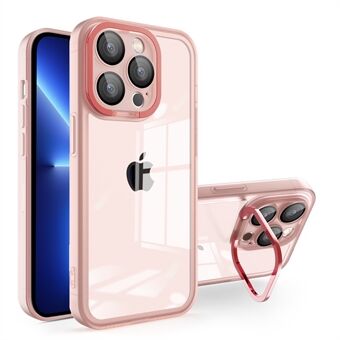For iPhone 13 Pro Max Matte Clear Phone Case Acrylic+PC+TPU Kickstand Cover with Glass Lens Film