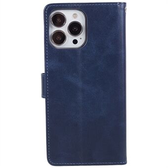 For iPhone 13 Pro Max Calf Texture PU Leather Phone Case Wallet Stand Protective Cover