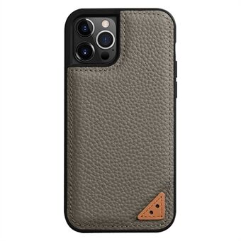 MELKCO For iPhone 13 Pro Max 6.7 inch Shockproof Case Genuine Cow Leather+Microfiber Leather+PC Phone Case