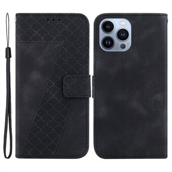 Slim-Fit Cover for iPhone 13 Pro Max , Stand Imprinted Pattern Wallet PU Leather Shockproof Phone Case