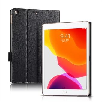 Top Layer Cowhide Leather Stand Shell Case for iPad 10.2 (2021)/(2020)/(2019)