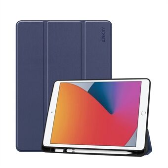 ENKAY ENK-8016 Tri-fold Stand PU Leather Smart Cover with Pen Slot for iPad 10.2 (2021)/(2020)/(2019)