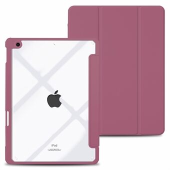 Trifold Stand Auto Sleep/Wake Tablet Case for iPad 10.2 (2021)/(2020)/(2019), PU Leather + Acrylic + TPU Protective Cover