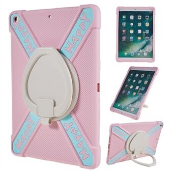 For iPad 10.2 (2021) / (2020) / (2019) Tablet Anti-drop Case PC + Silicone Protective Cover with 360 Degree Rotary Kickstand