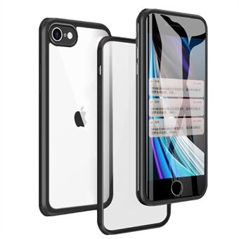 For iPhone 7/8 4.7 inch/SE (2020)/SE (2022) Dual-sided Glass+Silicone+TPU Well-protected Clear Cell Phone Case