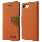 MERCURY GOOSPERY Canvas Diary Leather Case for iPhone SE (2020)/SE (2022)/8/7 4.7 inch, Wallet Design Magnetic Folio Shockproof Cover