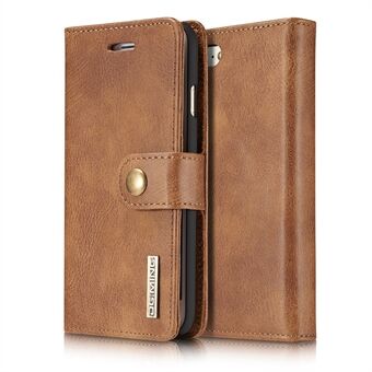DG.MING Split Leather Wallet Cover with Detachable PC Back Shell for iPhone SE (2020)/SE (2022)/8/7