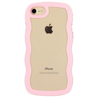 For iPhone 7/8/SE (2020)/SE (2022) Wavy Edge PC + TPU Phone Case Color Frame Transparent Back Cover