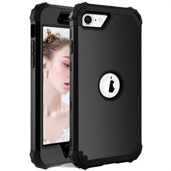 For iPhone 7 / 8 / SE (2020) / SE (2022) 3-in-1 Mobile Phone Case Fall Proof Silicone + PC Thickened Corner Hybrid Cover