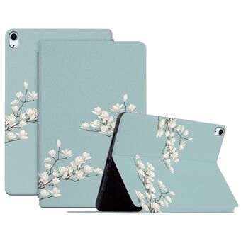 For Apple iPad Air (2020) / Air (2022) Auto Wake / Sleep Feature Flower Pattern Printed Tablet Case Leather + TPU Folio Flip Protector with Stand