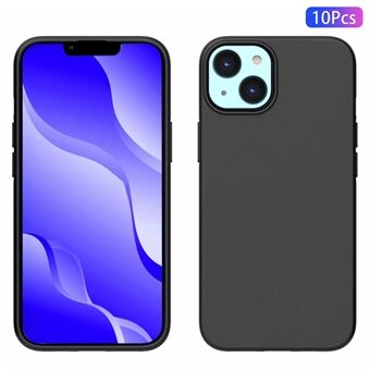 10Pcs/Pack Soft TPU Phone Protective Case for iPhone 14 6.1 inch, Dual-sided Matte Finish Anti-scratch Cover - Black