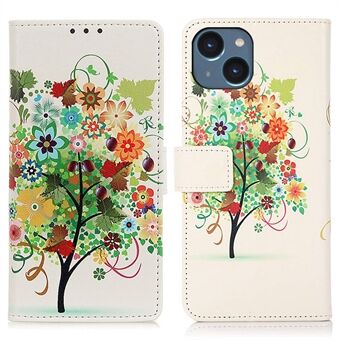 For iPhone 14 6.1 inch PU Leather Magnetic Closure Stand Phone Case Full Body Pattern Printing Design Flip Wallet Cover