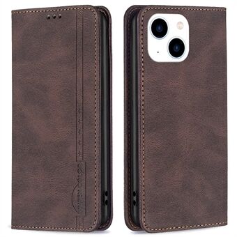 BINFEN COLOR BF Leather Case Series-5 for iPhone 14 6.1 inch, 08 Style RFID Blocking Leather Case Magnetic Auto-absorbed Wallet Stand Protective Cover