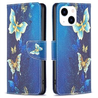 BF Pattern Printing Leather Series-2 for iPhone 14 6.1 inch PU Leather Cover Stand Wallet Full Protection Inner TPU Phone Case
