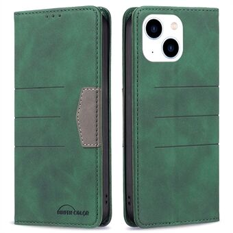 BINFEN COLOR BF Leather Series-1 for iPhone 14 6.1 inch Anti-scratch Splicing Phone Cover 10 Style Stand Wallet Shockproof PU Leather Magnetic Mobile Phone Case Auto-absorbed Cover