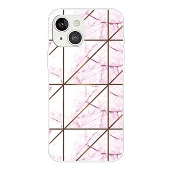 For iPhone 14 6.1 inch B Style TPU Phone Shell Marble Pattern IMD Shockproof Back Cover