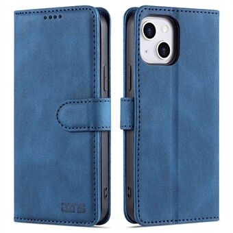 AZNS For iPhone 14 6.1 inch Drop-proof PU Leather Wallet Case Card Holder Magnetic Closure Stand Anti-scratch Phone Cover
