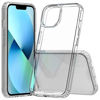 For iPhone 14 6.1 inch Mobile Phone Case Transparent Hard Acrylic Back + Soft TPU Edge Drop Protection Cover