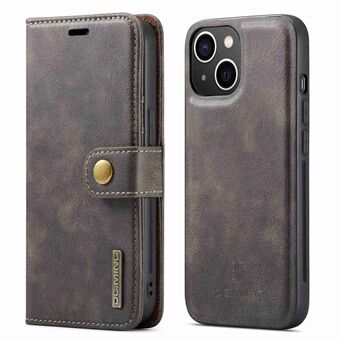 DG.MING For iPhone 14 6.1 inch Detachable Magnetic Case Split Leather Wallet Stand Shockproof  Flip Protective Cover