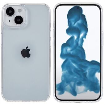 For iPhone 14 6.1 inch Soft TPU Frame + Hard Acrylic Back Cover 1.5mm Transparent Anti-drop Phone Case