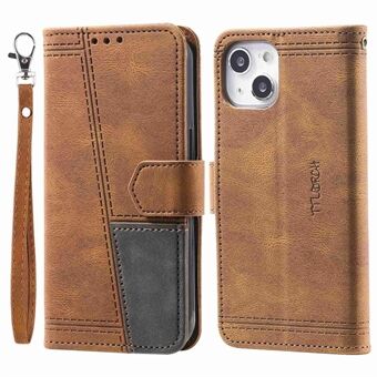 TTUDRCH RFID Blocking Stand Wallet Leather Case for iPhone 14 6.1 inch, Skin-touch Phone Cover with Hand Strap