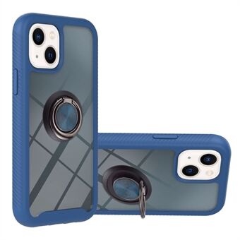 YB PC Series-5 Ring Kickstand Phone Case for iPhone 14 6.1 inch, PC + TPU Dual Layer Protection Cover