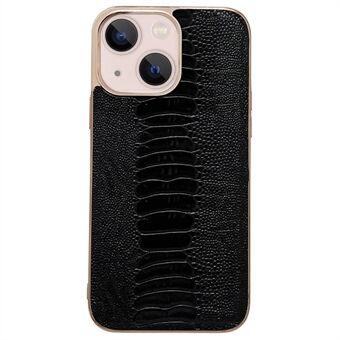 For iPhone 14 6.1 inch Crocodile Texture Phone Shell Genuine Leather+PC+TPU Non-slip Drop Protection Phone Cover