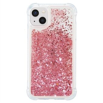 For iPhone 14 6.1 inch Quicksand Flowing Moving Bling Glitter Case Soft TPU Cushion Reinforced Corners Cover