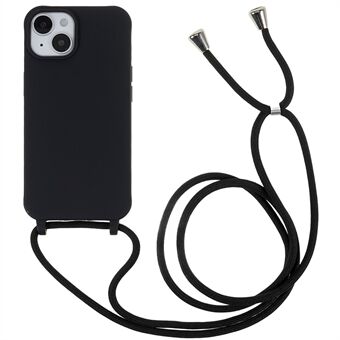 For iPhone 14 6.1 inch Integrated Soft TPU Case Drop-proof Protective Cover with Lanyard