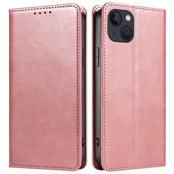 For iPhone 14 6.1 inch Full Protection PU Leather Wallet Stand Cover Auto Closing Magnetic Phone Case