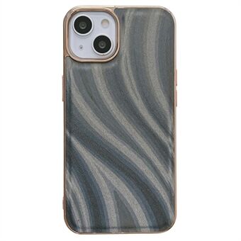 For iPhone 14 6.1 inch Milky Way Pattern Printed Back Cover Nano Electroplating Anti-wear Leather Coated TPU Phone Case
