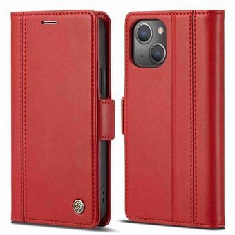LC.IMEEKE for iPhone 14 6.1 inch Shockproof PU Leather Phone Stand Cover Double Magnetic Clasps Case with Wallet