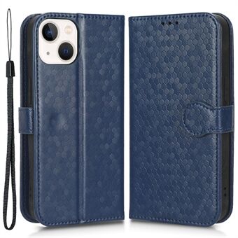 For iPhone 14 6.1 inch Stand Wallet Case Dot Pattern Imprinted TPU+PU Leather Folio Flip Shell