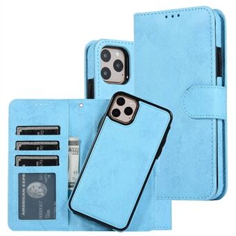 For iPhone 14 6.1 inch Matte Retro Phone Case Anti-drop Magnetic Absorption Detachable Inner TPU Case+PU Leather Cover Wallet