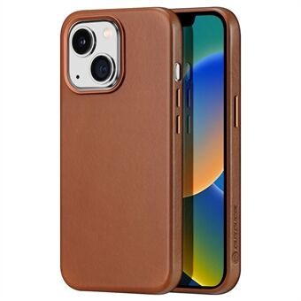 DUX DUCIS Max-Naples Series for iPhone 14 6.1 inch Drop-proof Phone Case Magnetic Wireless Charging Genuine Leather Back Cover Built in Magnets