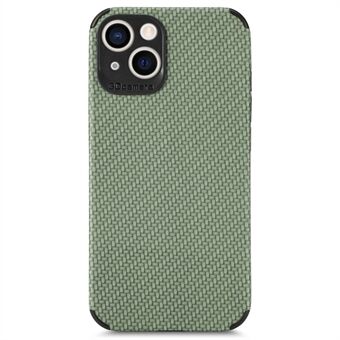 Carbon Fiber Texture Phone Case for iPhone 14 6.1 inch, Drop-proof PU Leather Coated TPU Anti-scratch Cover