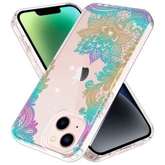 GW18 PC + TPU Hybrid Case for iPhone 14, Laser Pattern Printed Shockproof Thickened Phone Cover
