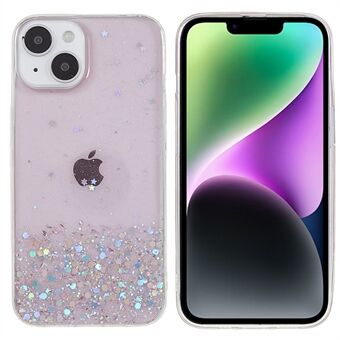 For iPhone 14 Starry Sky Epoxy Sparkle Personalized Phone Case Cover Soft TPU Shock Absorption Back Cover