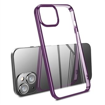 X-LEVEL for iPhone 14 HD Transparent Phone Back Case Electroplating Shockproof PC Phone Cover Anti-scratch Shell