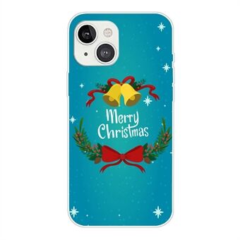 Christmas Pattern Printing Flexible TPU Case for iPhone 14, Scratch-resistant Slim Phone Cover Shell