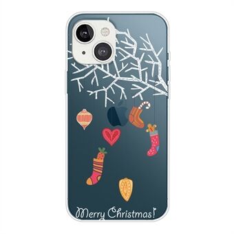 Christmas Pattern Printing Soft TPU Case for iPhone 14, Anti-scratch Mobile Phone Well-protected Back Cover