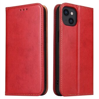 FIERRE SHANN Drop-proof Phone Cover for iPhone 14, Auto-absorbed Magnetic Closure PU Leather Phone Wallet Case