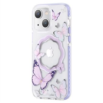 KINGXBAR Butterfly Series IML Phone Case for iPhone 14 Compatible with MagSafe, Military Grade Drop Tested PET+TPU Anti-Yellowing Phone Cover