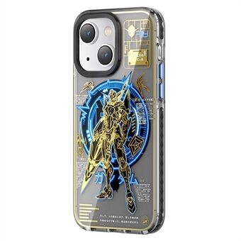 PQY Mecha Series Luminous Magnetic Phone Case for iPhone 14, IML Electroplating PET+TPU Anti-Scratch Cover, Compatible with MagSafe