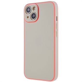 For iPhone 14 Glowing Luminous Frame Phone Case Solid Color TPU Camera Protection Back Cover