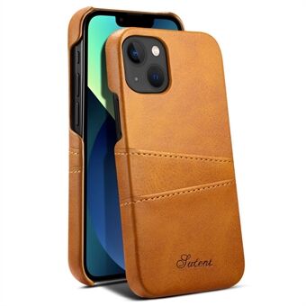 SUTENI Card Holder Phone Case for iPhone 14, Microfiber Leather PU Leather Coated PC Anti-drop Back Cover